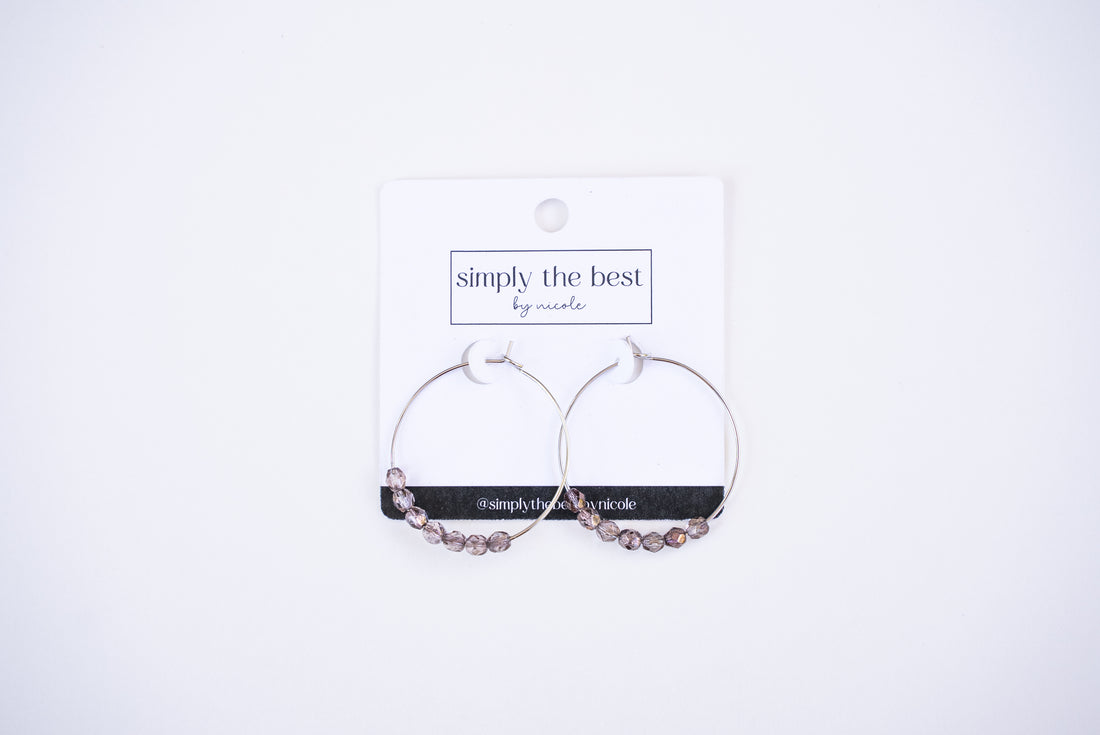 Silver Hoops + Czech Glass Beads