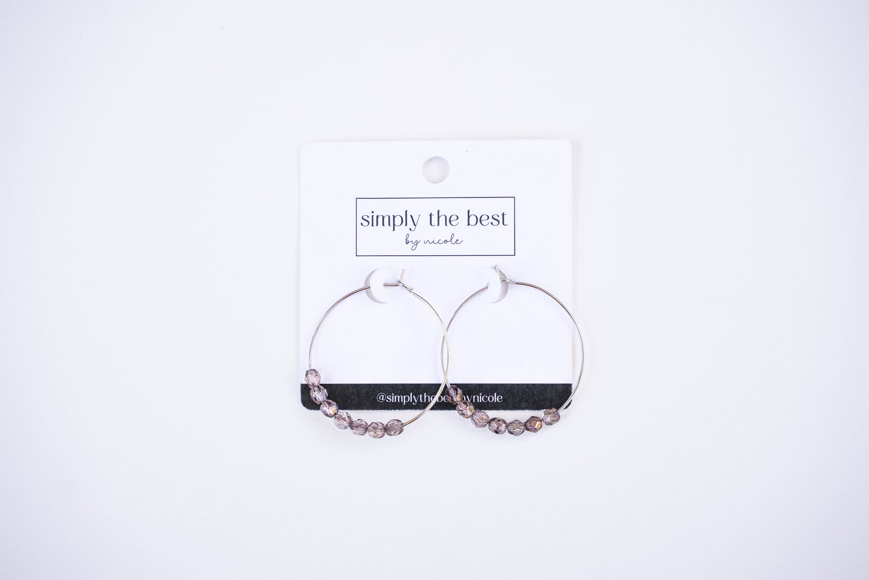 Silver Hoops + Czech Glass Beads
