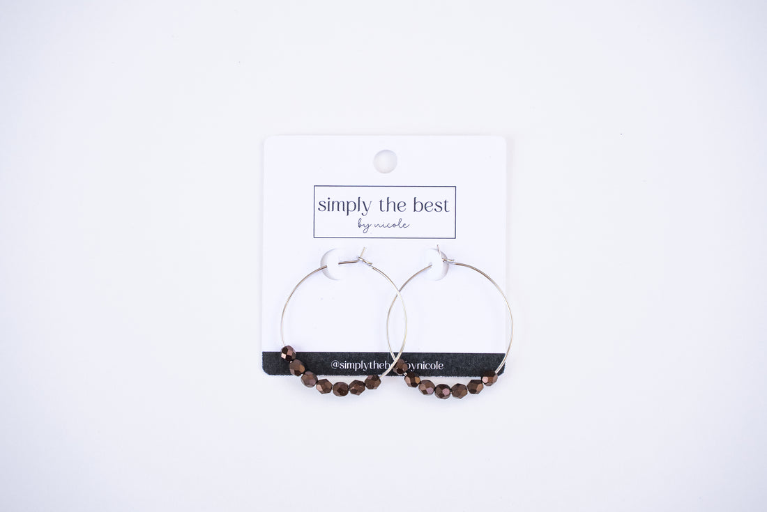 Silver Hoops + Czech Glass Beads