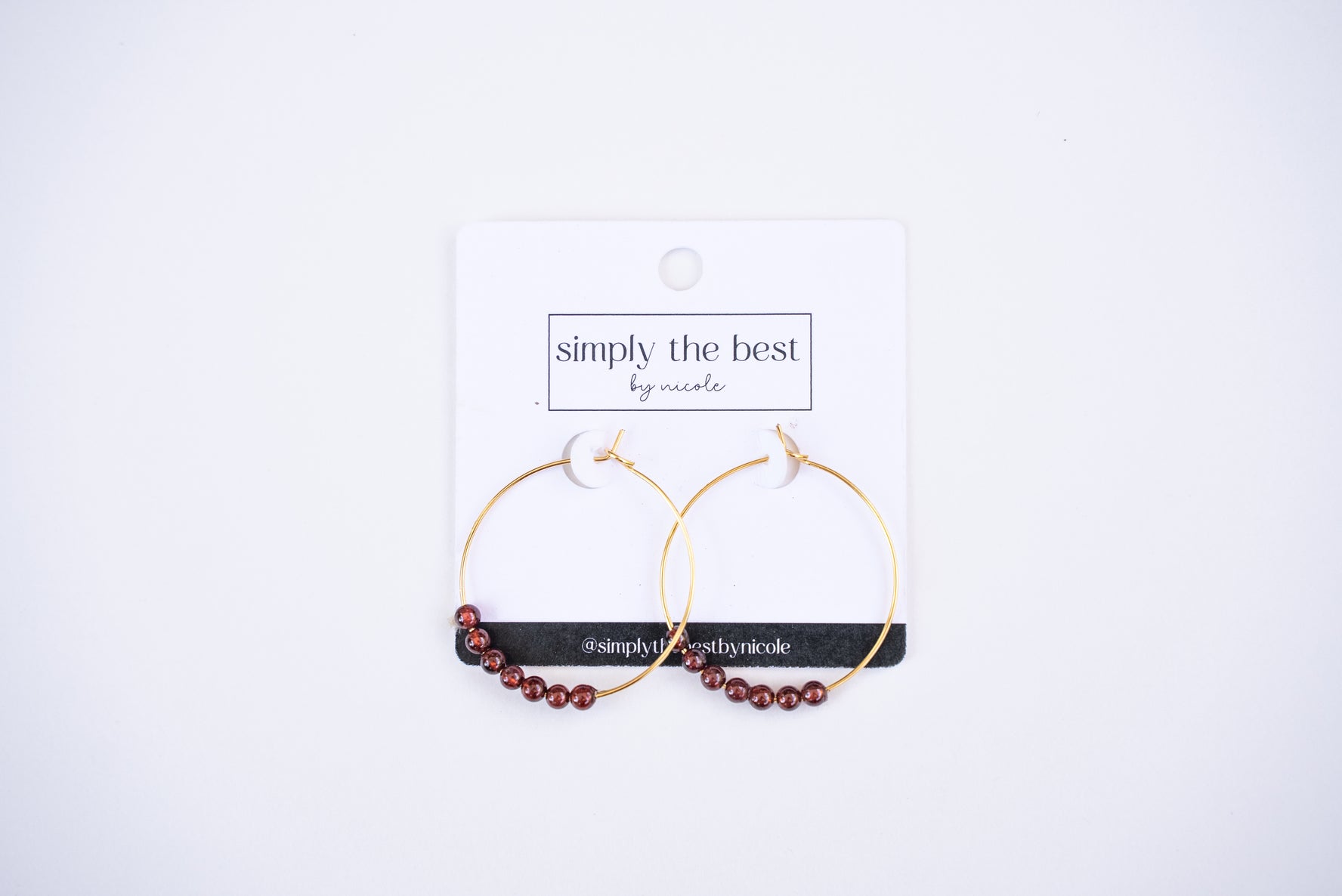 Gold-Filled Hoops + Garnet Beads