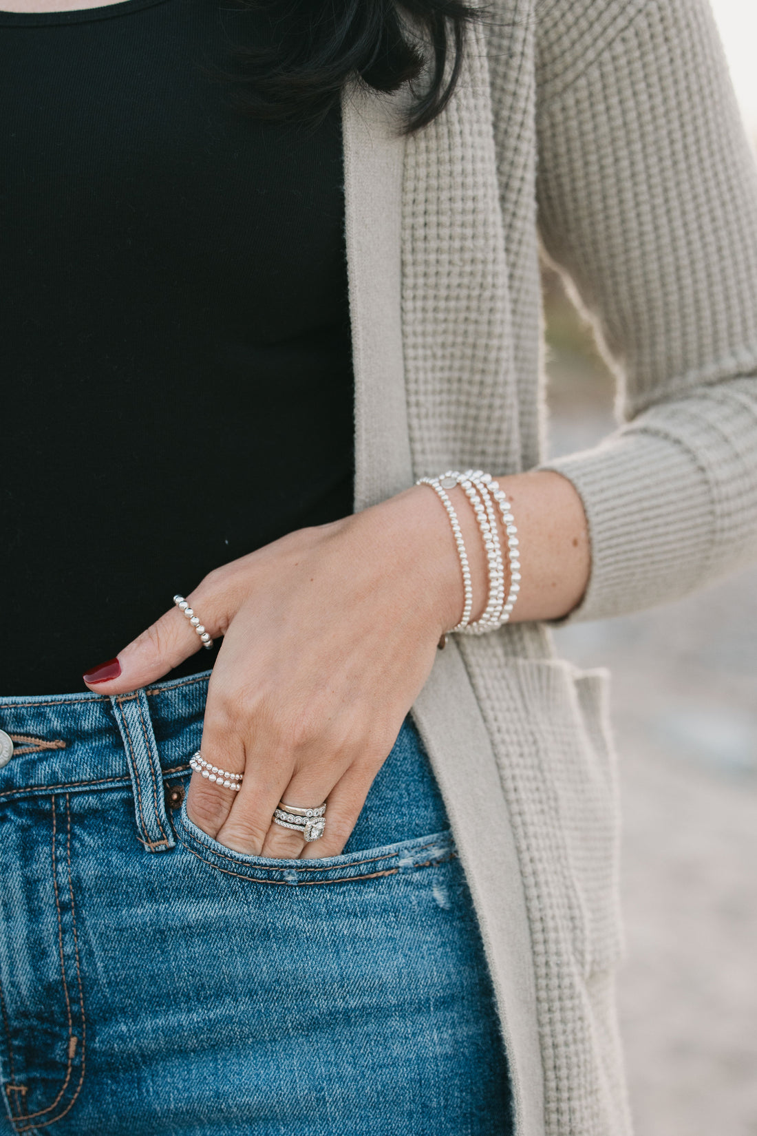 Silver Sparkle: Sterling Silver Beaded Bracelets