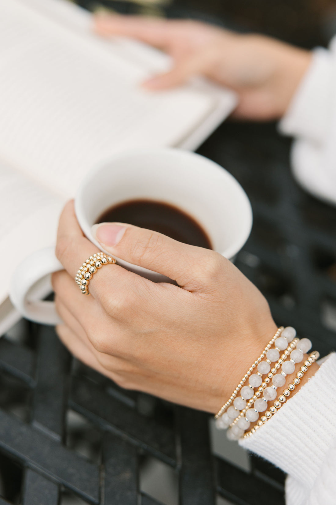 Simply Golden Beaded Ring