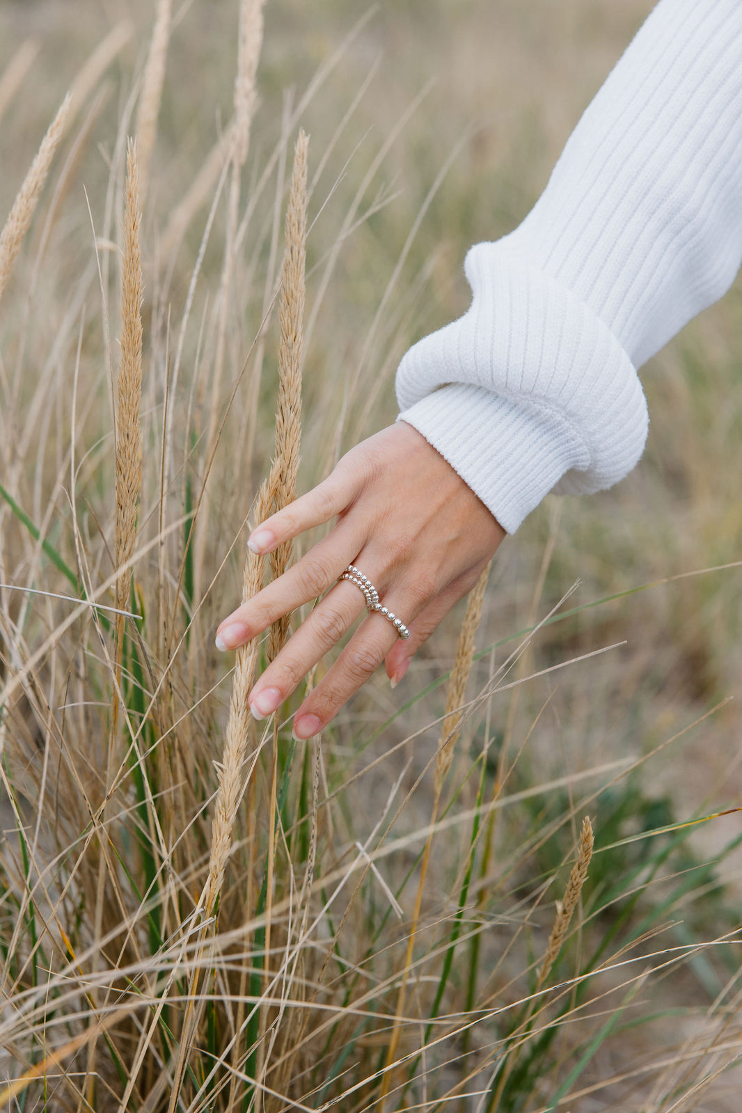 Simply Silver Beaded Rings