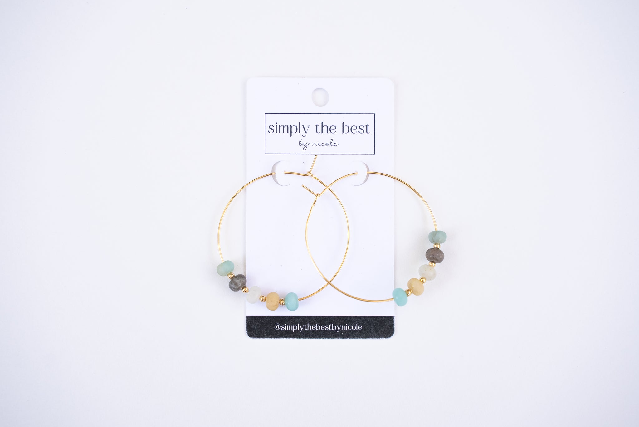 Gold-Filled Hoops + Amazonite Rondelles