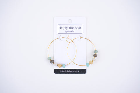 Gold-Filled Hoops + Amazonite Rondelles