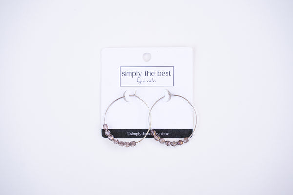 Silver Hoops + Czech Glass Beads