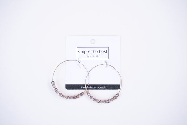 Silver Hoops + Czech Glass Beads