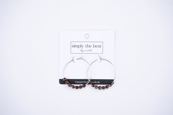 Silver Hoops + Czech Glass Beads